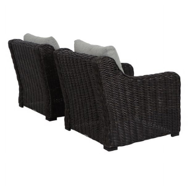 Better Homes & Gardens Bellamy 4 Piece Outdoor Patio Conversation Set, Dark Brown