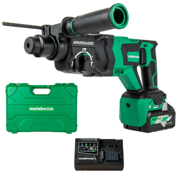 Metabo HPT DH3628DDM 36V MultiVolt Brushless Lithium-Ion 1-1/8 in. Cordless SDS-Plus D-Handle Rotary Hammer Kit (4 Ah)