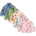 thumbnail image 2 of LYMAYTER Girls Boys Fleece Jacket for Kids Toddler Spring Fall Long Sleeves Coats Baby Printed Warm Outerwear for 3-12 Years, 2 of 9
