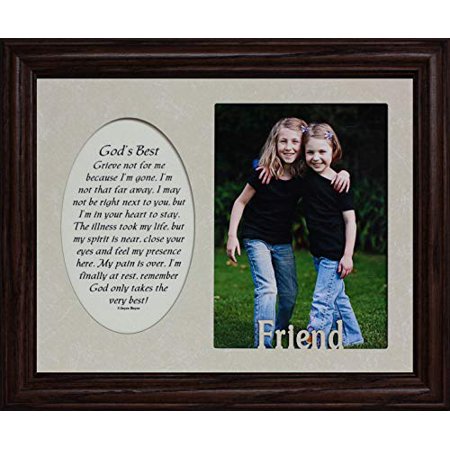 God's Best & Friend Photo & Poetry Frame ~ Holds A Portrait 5X7 Picture ~ Memorial/Tribute (Walnut