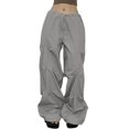 thumbnail image 1 of Pantalon Décontracté Multi-Poches pour Femmes Taille Basse Droit Tissé, 1 of 6