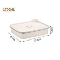 thumbnail image 5 of Fiambrera de gran capacidad para alimentos frescos, sellada, gruesa, reutilizable y apilable, con tapa, 1700 ml, 5 of 5