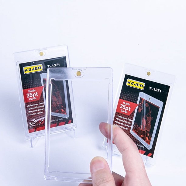 Ladrillo de tarjeta magnético, pequeño ladrillo de tarjeta de acrílico de 35-180 PT con ranura para tarjeta, estante de exhibición, película de tarjeta engrosada, tarjeta de estrella
