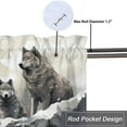 thumbnail image 5 of Wolf Valance Rod Pocket Window Curtain for Kitchen Winter Misty Forest Wildlife Safari Animal Hunting Theme Thermal Insulated Room Darkening Curtain for Dinning Room 54 by 18 in, 1 Panel, 5 of 6
