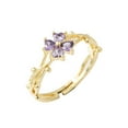 thumbnail image 1 of Thinsony Niche High-end Index Finger Ring Classic Four Leaf Flower For Dazzling Style Fashionable, 1 of 6