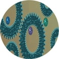 thumbnail image 1 of Ahgly Company Machine Washable Indoor Round Transitional Green Area Rugs, 3' Round, 1 of 7