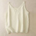 thumbnail image 5 of Womens Summer Tops Solid Color V Neck Lace Patchwork Elegant And Versatile Basic Yellow Plus Size Tank Tops for Women, 5 of 7