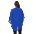 thumbnail image 4 of Women's Solid Casual Chiffon Kimono Sleeve Open Front Cardigan Cape, 4 of 5
