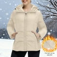 thumbnail image 4 of qucoqpe Womens Winter Cropped Puffer Jacket with Hood Lightweight Adjustable Drawstring Full Zip Quilted Coat Casual Parka, 4 of 6