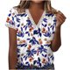 thumbnail image 1 of Camisetas informales estampadas de manga corta con cuello en V a la moda de verano para mujer Fridja  zx3795, 1 of 8