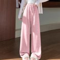 thumbnail image 7 of Kaemgyyd Women's Striped Pajama Pants Lounge Wide Leg High Waist Pj Bottoms with Pockets Drawstring Comfy Sleepwear, 7 of 7