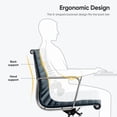 thumbnail image 5 of Cottinch Ribbed Genuine Leather Office Chair, Mid Back Executive Conference Chair Adjustable Ergonomic Computer Chair Blue 1PC, 5 of 11