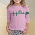 thumbnail image 2 of oqasdz Girls St. Patrick's Day Print Three Quarter Sleeve Graphic Tee Top for Kids Holiday Festive Party Breathable Cozy Durable Summer Dailywear, 2 of 4