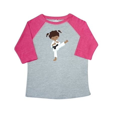 

Inktastic African American Girl Karate Pose Black Belt Gift Toddler Toddler Girl T-Shirt