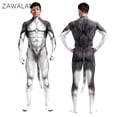 thumbnail image 4 of Disfraz de cosplay sexy y ajustado de Zawaland, conjunto de lobo de nieve con estampado 3D de animales, mono Zentai completo con cola, mono de fiesta, 4 of 5