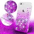 thumbnail image 2 of Compatible for Apple iPhone 8 Plus Case, iPhone 7 Plus Case, with [Temper Glass Screen Protector] SOGA Diamond Glitter Liquid Quicksand Cover Cute Girl Women Phone Case [Cear/Purple], 2 of 5