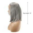 thumbnail image 2 of Unique Bargains Lace Front Lightweight Wigs Medium Long Straight Bob for Women Gray, 2 of 8