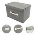 thumbnail image 3 of Ceta de almacenamiento de ropa de caja de almacenamiento plegable con soporte de almacenamiento de dormitorio de tapa, 3 of 5