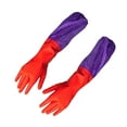 thumbnail image 6 of WASHWEPE Waterproof Rubber Gloves Red 1 Pair 19.3x4.9x2in Long Cuff, 6 of 7