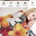 thumbnail image 3 of Fenyluxe Flowers Print Throw Blanket Flannel Lightweight Soft Blanket 60x80in, 3 of 6
