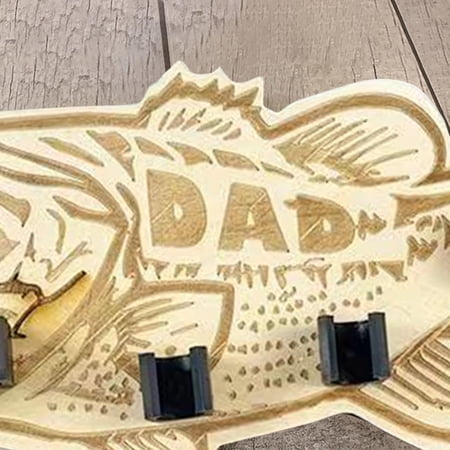 Wooden Large Mouth Bass Fishing Rod Holder - Natural Wood Material For Secure Fishing Rod Storage Adjustable Non-Slip Base Fits Most Standard Fishing Rods Portable Durable