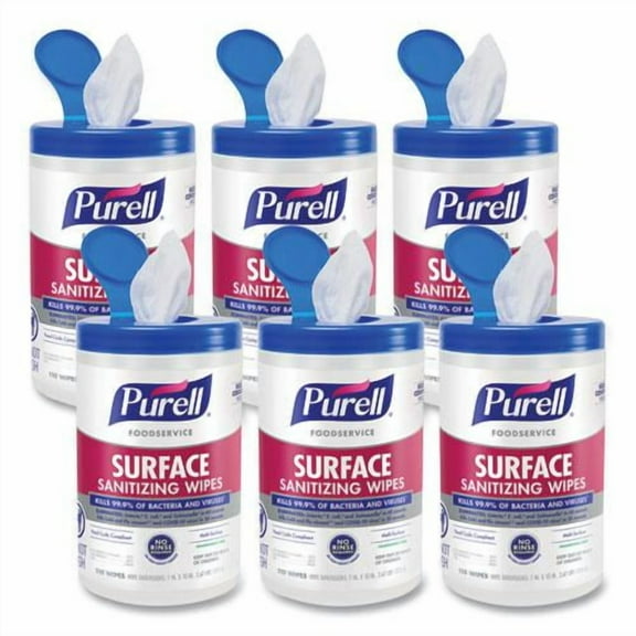Purell Surface Sanitizing Wipes. Eliminates Listeria, E. Coli, and Norovirus. 110 Wipes p/Pack.