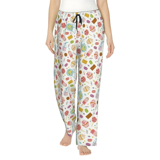 Balery Dessert Pantalones de pijama para mujer, pijamas ultraligeros, pantalones de estar por casa-Large