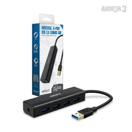 Universal 4-Port USB 3.0 Gaming Hub - Armor3 PS4, Xbox One, Switch, PC