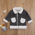 thumbnail image 2 of Bebé Niñas Niños Invierno Abrigos Patchwork Manga Larga Cuello con Botón Chaqueta con Bolsillos(Negro/9-12 mese) Nituyy Chaqueta, 2 of 4