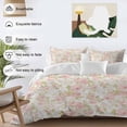 thumbnail image 3 of 3 Piece Pink Flowers Duvet Cover Set Full Size,Microfiber Comforter/Quilt Cover with Corner Ties and 2 Pillowcases,Country Botanical Floral Leaves Romantic All Season Soft Bedding with Zipper Closure, 3 of 8