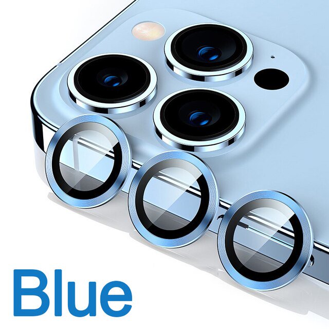 Protector de lente de cámara para IPhone 11, 12, 13, 14 Pro Max, Protector de anillo de Metal, vidrio de lente para IPhone 12, 13 Mini, 14Plus, 14Pro Max