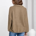 thumbnail image 4 of Suéter informal de manga larga con media cremallera para mujer, Tops con cuello en V para otoño e invierno, para la vida diaria, fiesta y Club, 4 of 6