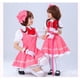 thumbnail image 4 of Vestido de princesa Sakura Carcaptor rosa para niñas de Anime, disfraz de Cosplay, vestido de Lolita para niños, uniforme de combate con cartas, delantal, vestido con sombrero, 4 of 5