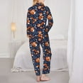 thumbnail image 6 of Goofa Cute Foxes Printed Women’s 2 Piece Pajama Set Super,Pajamas Women's Long Sleeve Sleepwear Soft Button Down Loungewear Pjs Lounge Set Nightwear-Small, 6 of 9