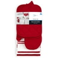 thumbnail image 2 of Mainstays Cotton Kitchen Towel, Dishcloth, Oven Mitt, and Pot Holder Set, Red, 8 Pieces, 2 of 5