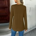 thumbnail image 5 of Wensltd Women's Long Sleeve Shirt Button-Up V-Neck Solid Color Spring Fall Top for Office Work, 5 of 7