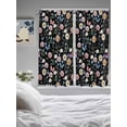thumbnail image 3 of Spring Floral Bathroom Window Curtain, Elegant Pastoral Flowers Butterflies Black Light Filtering Coffee Kitchen Curtains, Bedroom Living Room Curtains 2 Panel 84"x63", 3 of 6