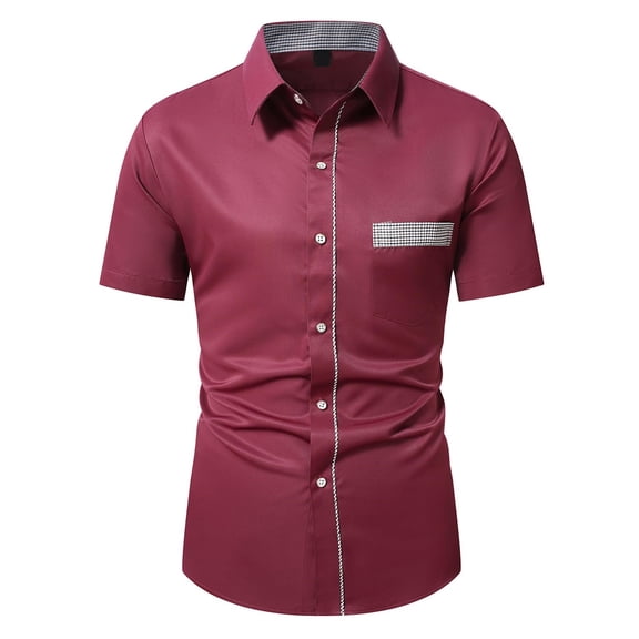 Linen Shirts for Men Short Sleeve Lapel Button Down Solid Color Lapels Shirts Slim Fit Holiday Floral Short Sleeve Shirt T Shirt Summer Shirts Men