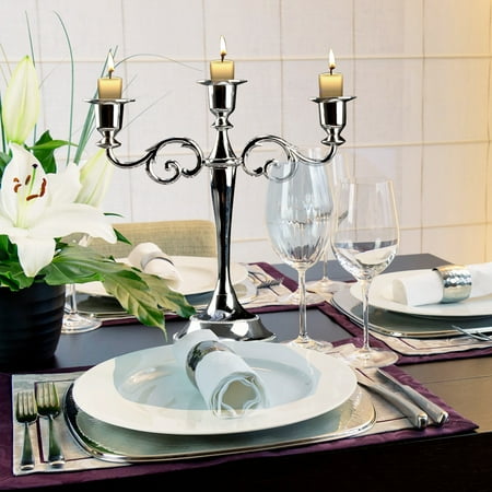 - 2 Colors 3 Arms Metal Candle Holder European Style Candelabra Wedding Candlestick Home Decor , 3 Stands Candle Holder, 3 Branches Candle Holder
