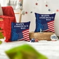 thumbnail image 4 of Patriotic Throw Pillow Covers, 4th of July Linen Pillow Case for Independence Day, Memorial Day, Veteran's Day, USA, American Summer Outdoor Red White Blue Decorations (18x18Inch), 4 of 6