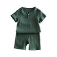 thumbnail image 1 of Kids Short Sleeve Soft Gauze Fabric Breathable Summer Set - Boy and Girl Short Sleeve T-shirt Suit, 1 of 7