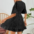 thumbnail image 5 of Robe d'Été à Manches Courtes à Volants Taille Élastique Jupe Courte, 5 of 5