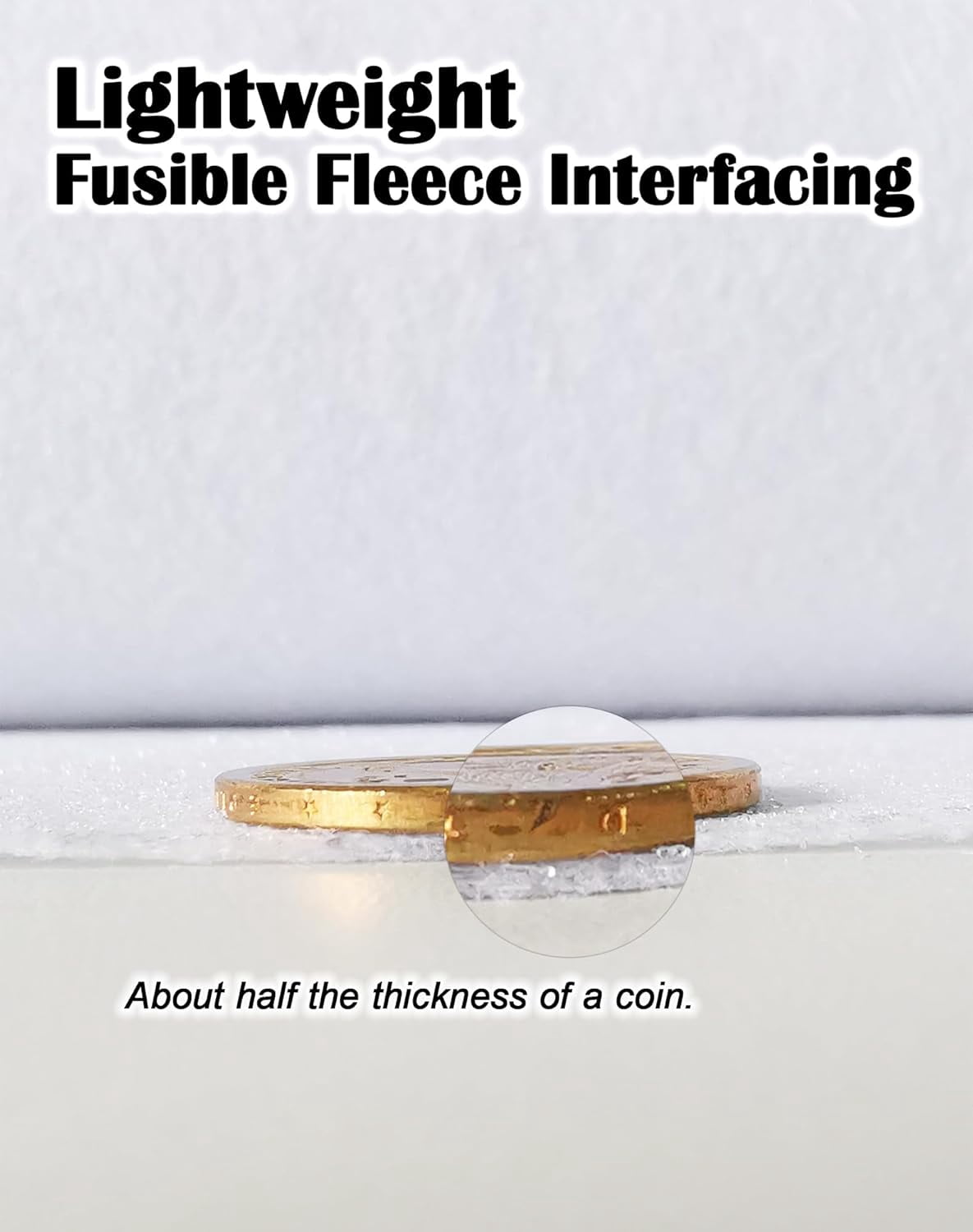 Fusible Fleece Interfacing, One-Sided Loft Fusible Fleece for Sewing, Quilting, Crafts, Clothing, Bags (11.8 Inches x 10 Yard) Lightweight, Easy Iron-On Application, Enhanced Projects
