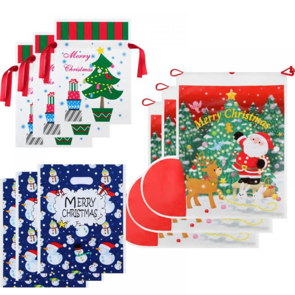 Christmas Gift Bags, Drawstring Gift Bag Assorted Christmas Wrapping