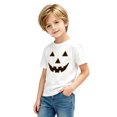 thumbnail image 4 of WOYY Halloween Graphic Tee for Little Boys Short Sleeve Crew Neck T-Shirt Kids Soft Top, White, 4 of 4