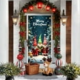 thumbnail image 5 of Christmas Gnome Door Cover, 35 x 71 inch Gnome Family Door Banner, Winter Snowy Hanging Cloth, Red Bow Pine Wreath, Front Door Backdrop, Porch Photo Background Prop, Christmas New Year Home Decor, 5 of 6