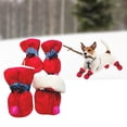 thumbnail image 3 of Botas para perros Salvador antideslizantes ajustables reflectantes cálidos para suelos de madera dura 1 Rojo 3.5cmx2.5cm, 3 of 7