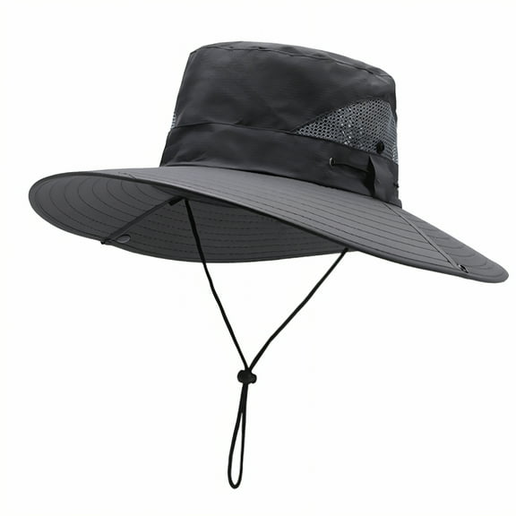 TELOLY Bucket Hat,360° All-Round Sun Protection Sun Hat,Foldable Portable Design Sun Hats for Men,Gray,OneSize