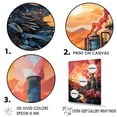 thumbnail image 3 of Designart "Pop Art Factory In Peachy Process I" Factories Floater Framed Wall Decor, 3 of 5