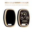 thumbnail image 5 of OFFCURVE KeyGuardz Keyless Remote Car Key Fob Outer Shell Cover Soft TPU Case for Honda Civic CR-V CR-Z Fit Insight Odyssey Pilot Ridgeline,Black Gold, 5 of 6